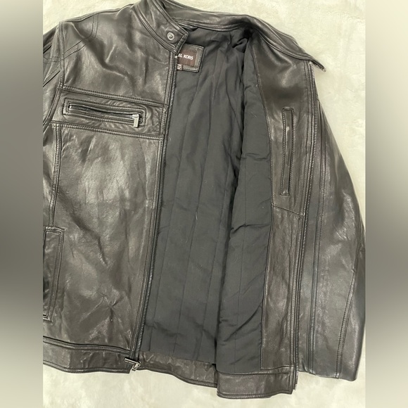 Micheal Kors mens leather Motorcycle Jacket - Picture 3 of 4
